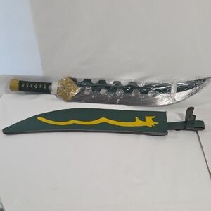 Artisan Green and Gold Decorative Sword with Sheath